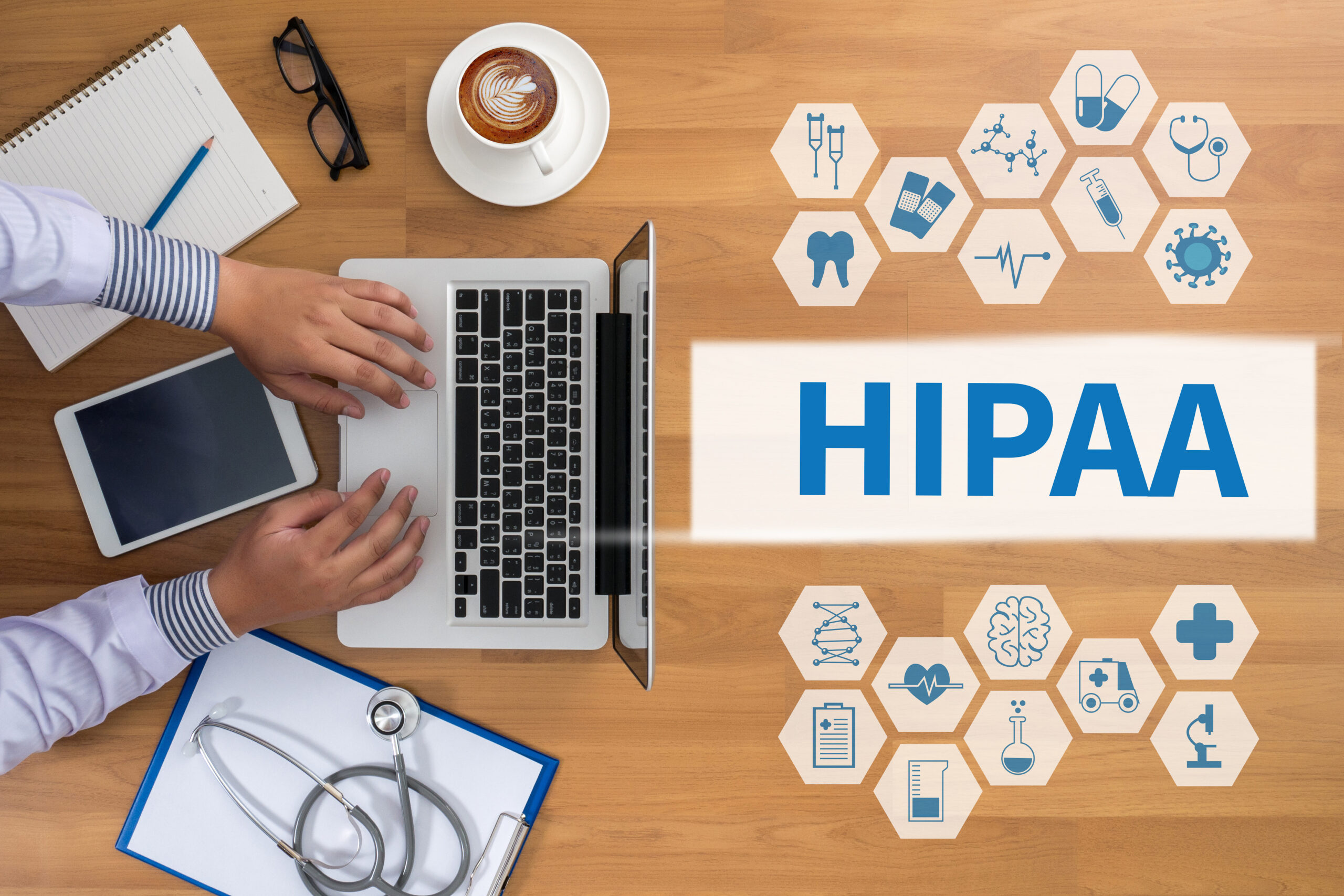Secure computer environment representing healthcare cybersecurity and data protection